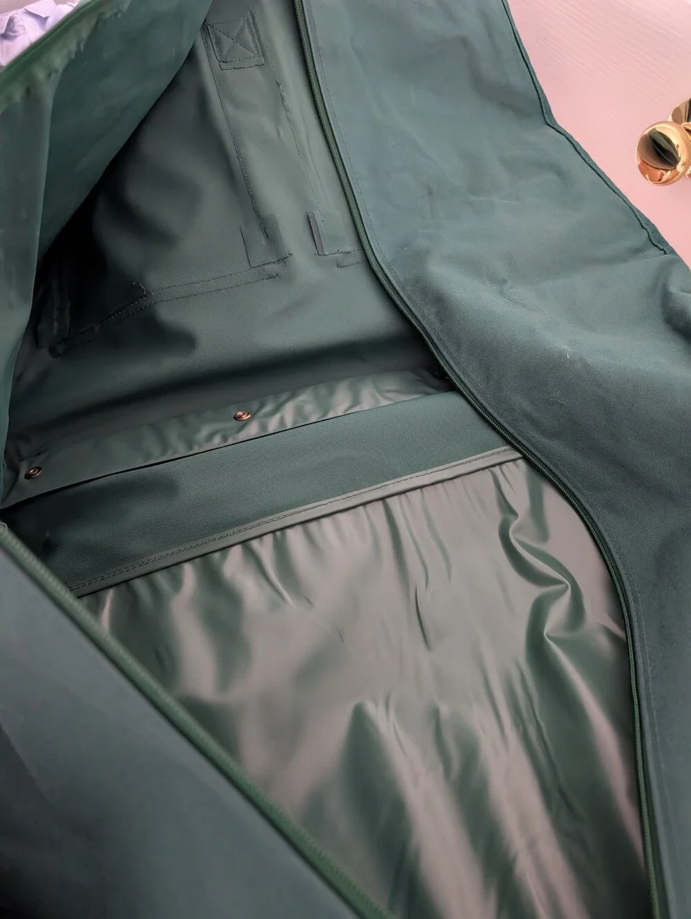 Vintage Ralph Lauren Dark Green Garment Bag With Chain/Hook Rare!